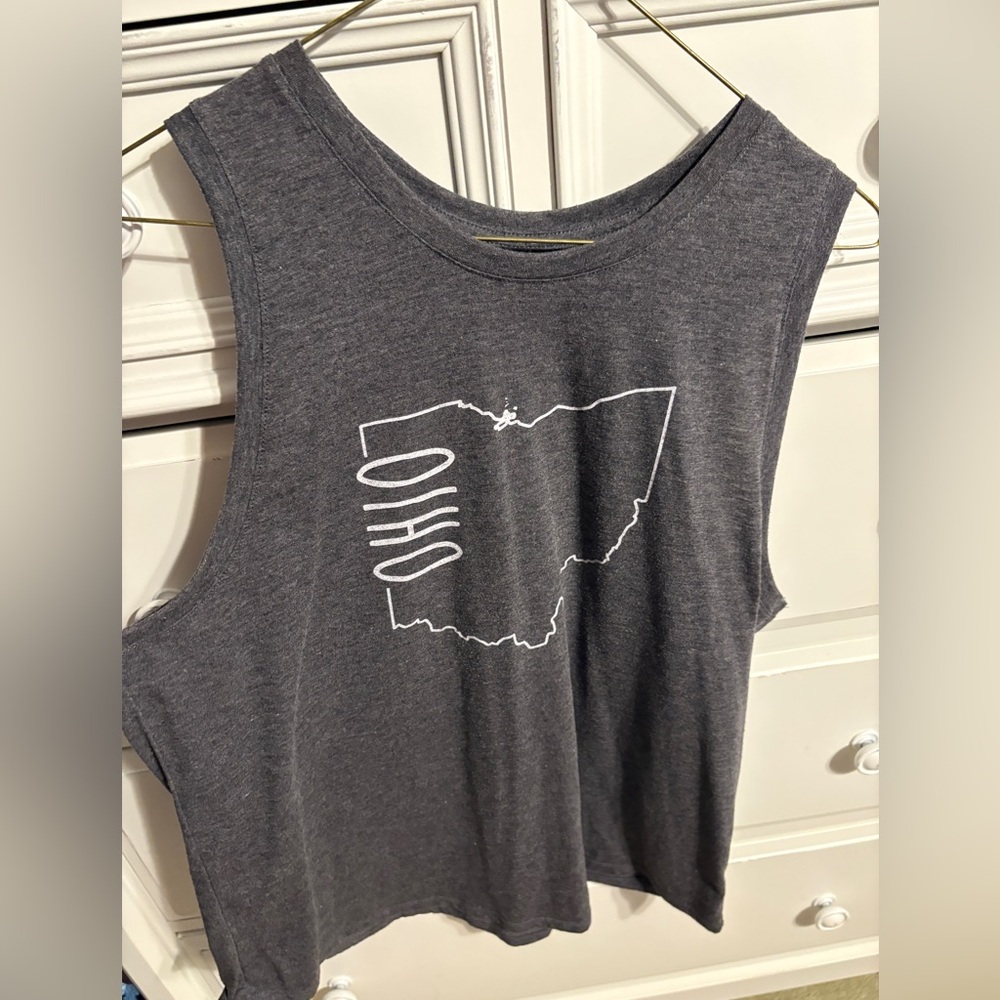 Ohio Graphic Muscle Tee in Charcoal Gray